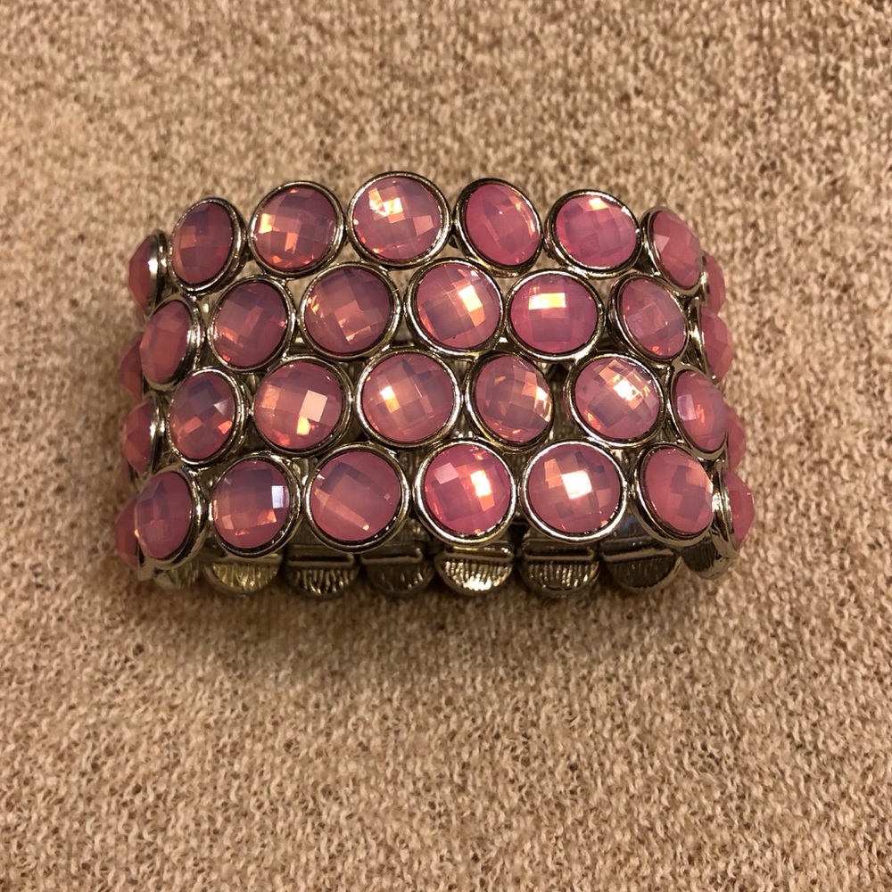 Pink Faceted Resin Stone Bracelet